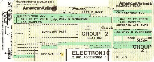 Boo Boo Boarding Pass To LA